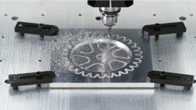 不锈钢齿轮铣削，精雕机夹持60000转高速电主轴加工