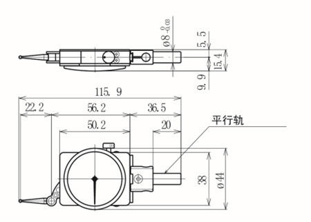 西铁城杠杆式测微器1T-100尺寸图 