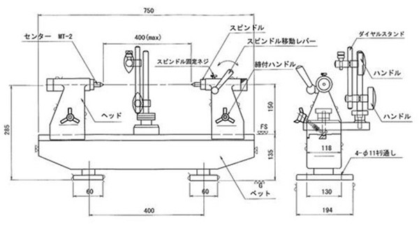 日本RSK标准型偏心仪尺寸图 