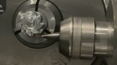 津上走心机叶轮铣削，改装大扭矩高速电主轴可加工